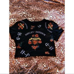 Harley Davidson crop top tee .